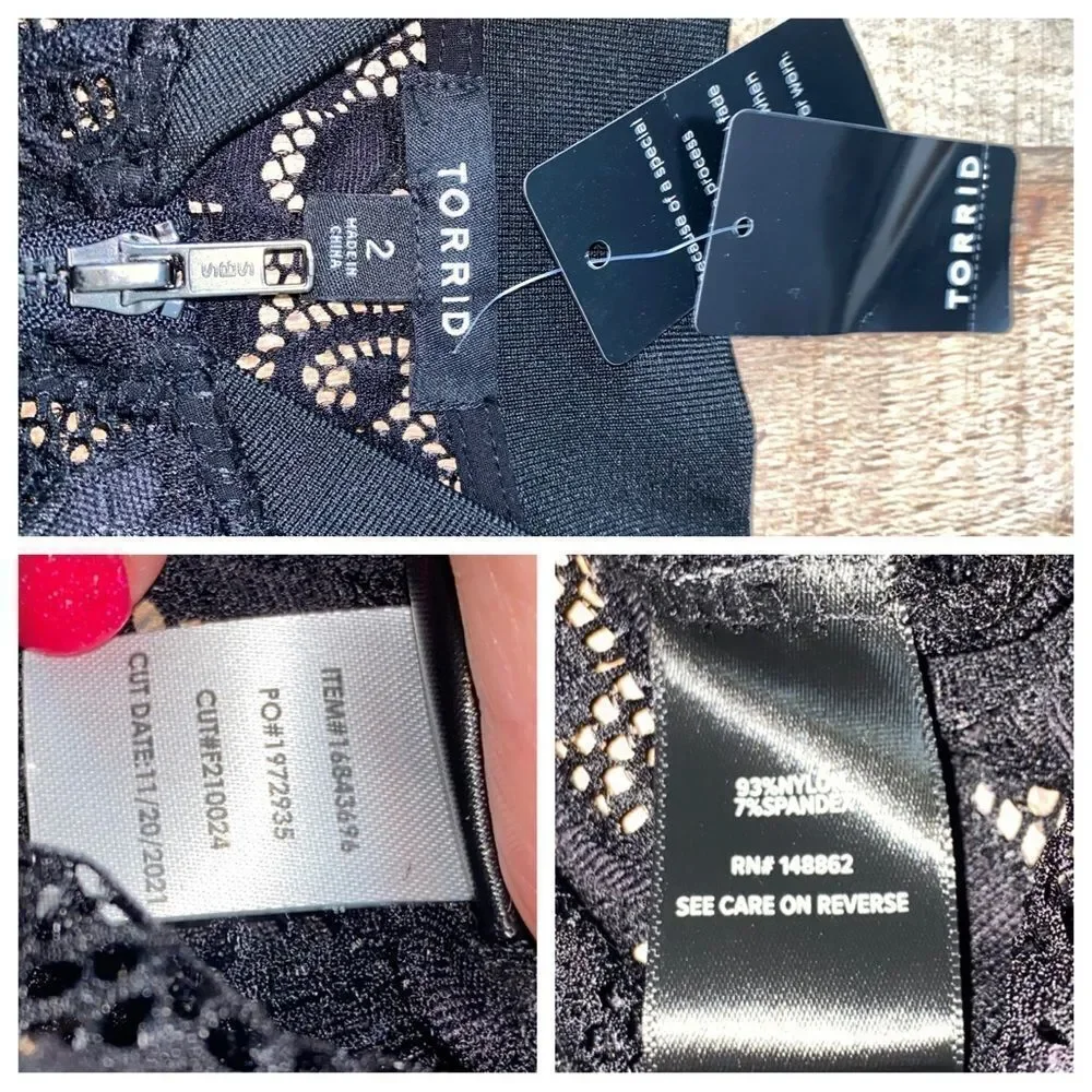 NWT Torrid Black Lace Ruffle Crop Bomber jacket - Picture 15 of 15